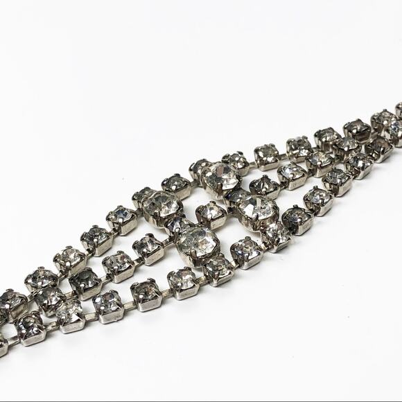 Vintage Art Deco Rhinestone Crystal Bracelet - Picture 3 of 5